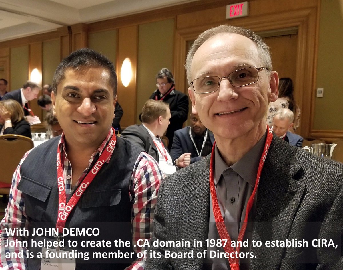 MUKTA_Ads's tweet photo. Tushar Unadkat with JOHN DEMCO. John helped to create the .CA domain in 1987 and to establish CIRA, and is a founding member of its Board of Directors #tusharunadkat #cira #canadianinternet #muktaadvertising #domain #registry #followforfollowback #FolloForFolloBack #follow #insta https://t.co/K2W9Q2ytIU
