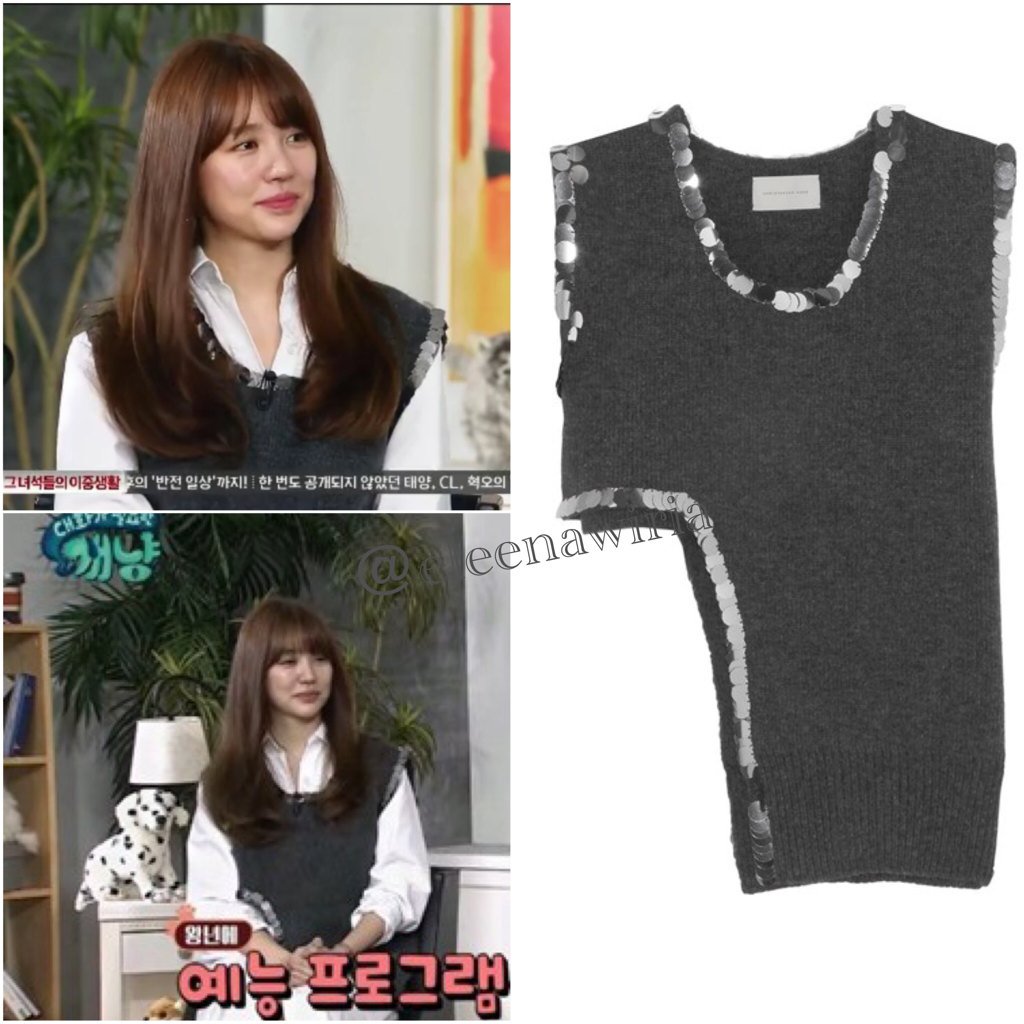 eleenawiria's tweet photo. Yoon Eun Hye wore #ChristopherKane 'Sequin-embellished cutout wool-blend vest' in tvN's "Dear My Human" ep.9
cto https://t.co/HNsLvVCY3L
