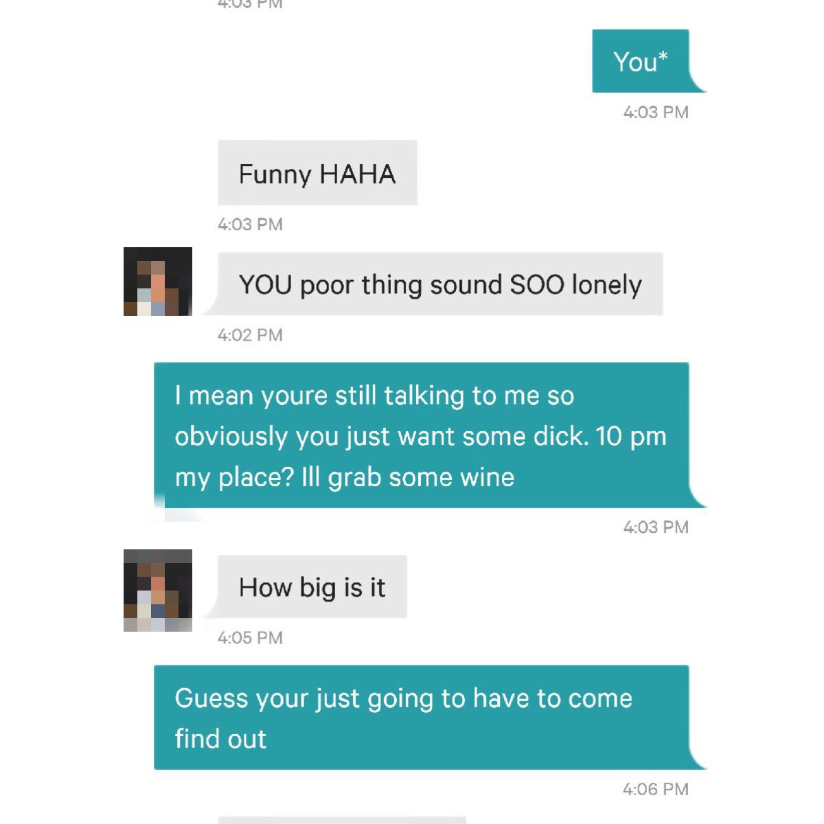 datingcristi's tweet photo. LOL my brother was messaged by this crazy chick... I didnโt believe his stories until he sent me screenshots
I told him to RUNNN โ ๏ธ๐ฆ๐ณ #pof #nightmaredating https://t.co/MyvNYhp6xy