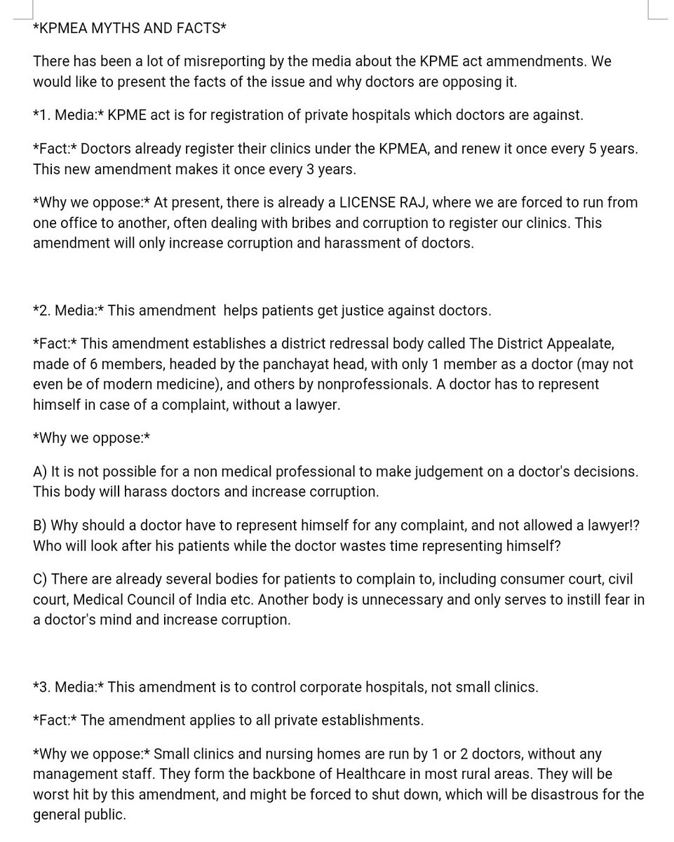 manjunath894's tweet image. KPMEA facts described in detail. All are not culprits. Please do support doctors. #KPME #KPMEA