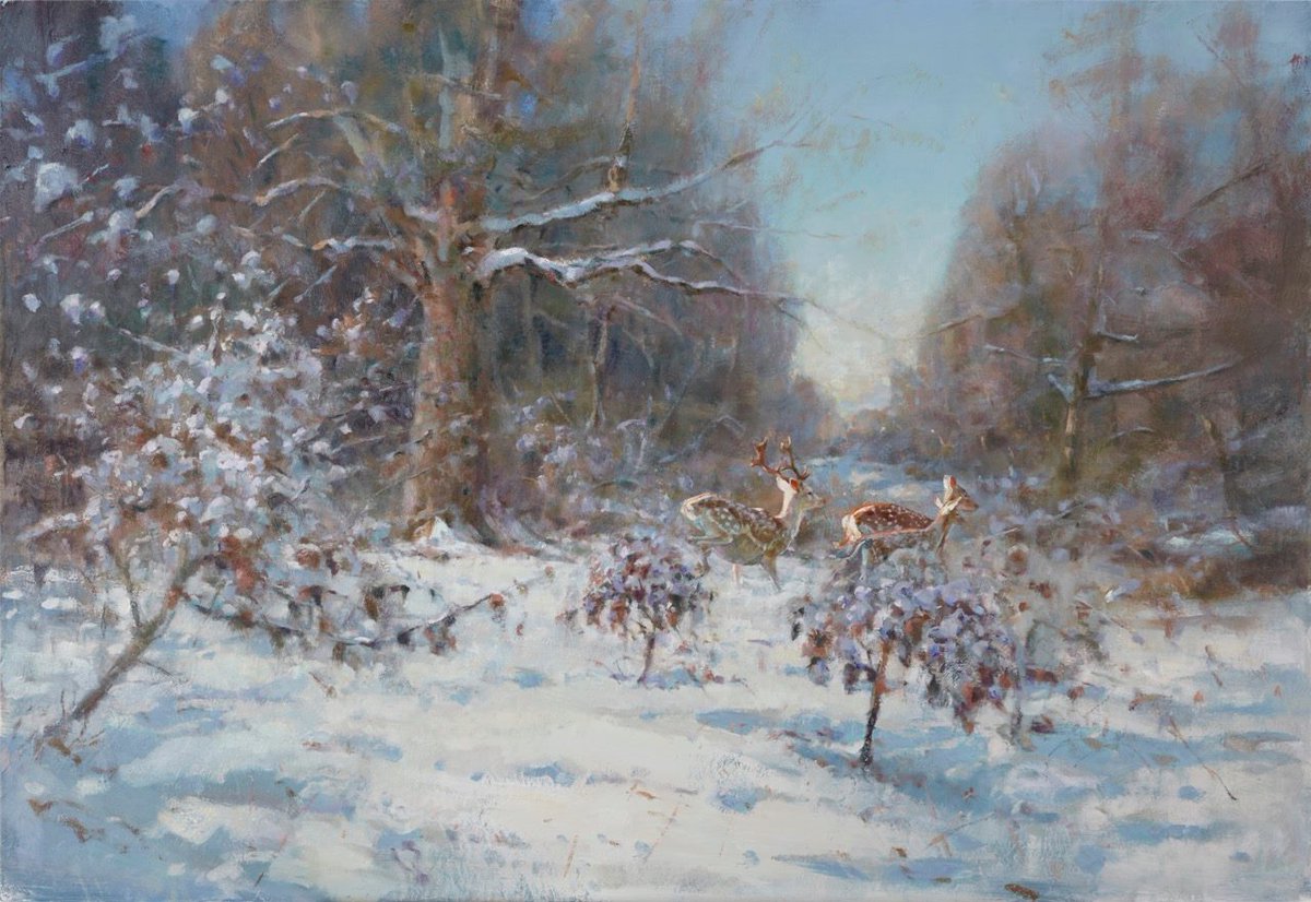2017 BDS Christmas Cards - On a Quiet Morning. This year's <a href="/Britishdeersoc/">British Deer Society (BDS)</a> Christmas Card features Ian MacGillivray's winter painting of fallow deer in the snow.
 Cards are supplied in packs of ten with envelopes, and cost £5.95 per pack including p&amp;p. bit.ly/2yEVwbI