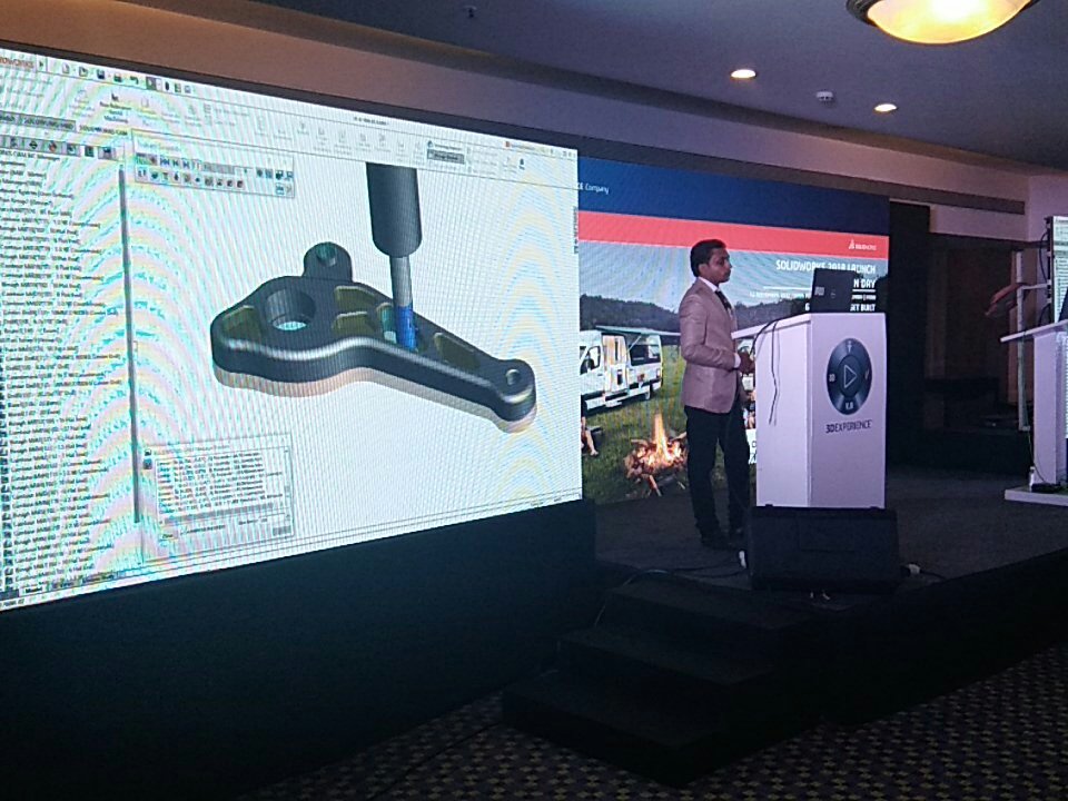 Prasad_1012's tweet photo. SolidWorks introduces CAM the all new tool..Presentedby Mr. Rohit @BEACON_India #SOLIDWORKS2018 #SWLAUNCH18 https://t.co/PQVKkaLKpQ