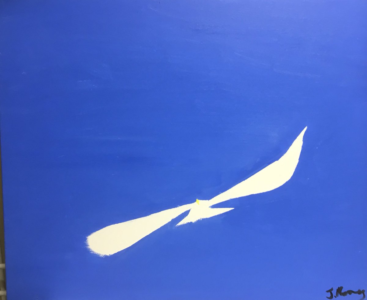 ajustinmurray's tweet photo. #haiku for flockless #cockatoo 

To flap, glide or swoop,
To escape beyond this blue?
That is the question.

#poetry #oilpainting #art #australianart #haikuchallenge #hamlet #Shakespeare #Mentalhealth https://t.co/FrhCWr1jiV