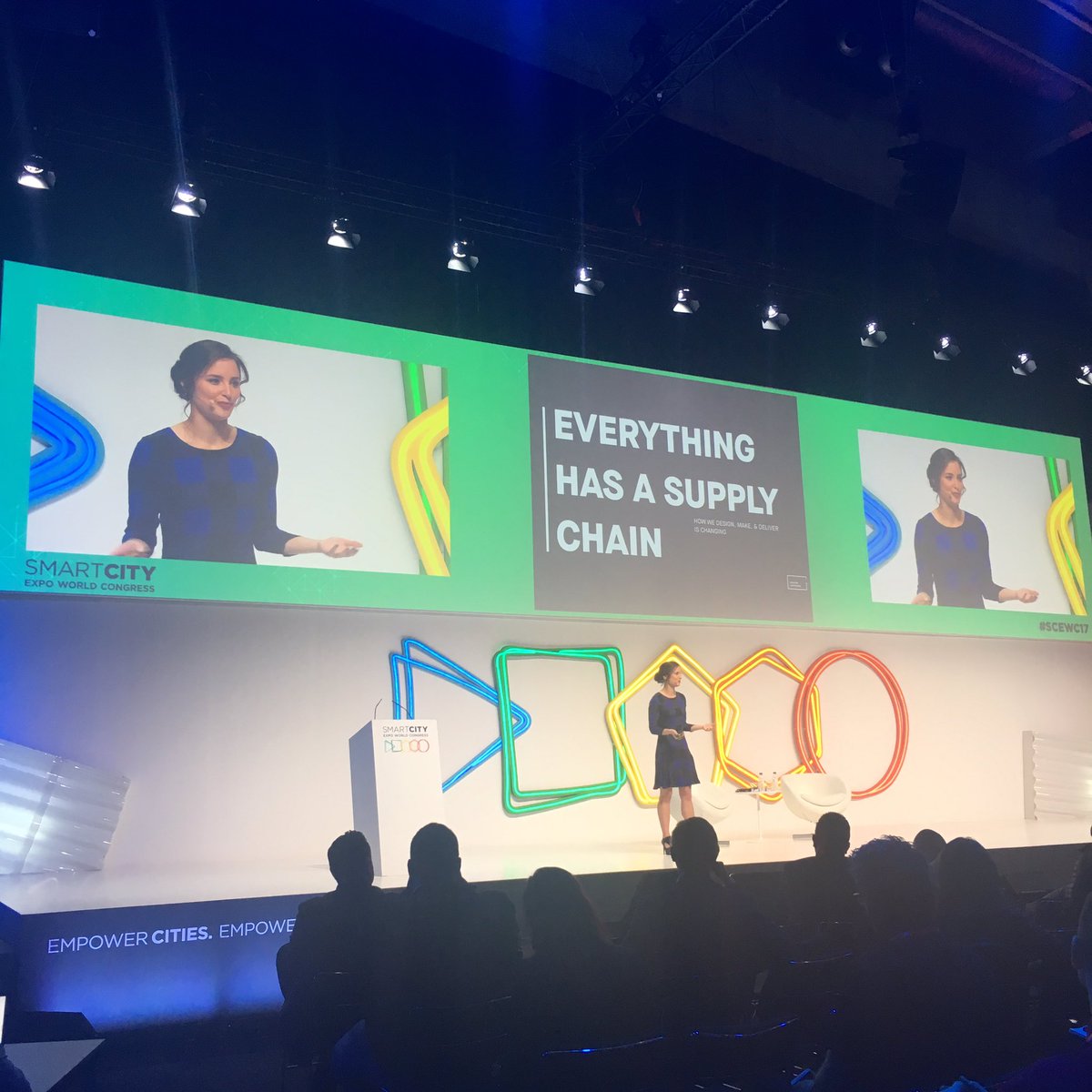 PHeuermann's tweet photo. 'We need to learn how to unlearn and get rid of old assumptions about how we trade and how we do business together' - so true @BWarburg #SCEWC2017 #smartcities #SmartCityExpo #blockchain #DecentralizedEconomy https://t.co/c6CBySZePv