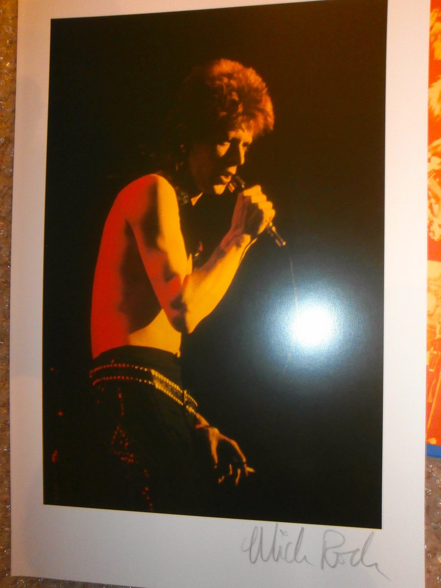 DavidBowieGlam's tweet photo. #Bowie print signed by the photographer Mick Rock. This print came with the Collectors and Deluxe Editions of 'Moonage Daydream' the book. https://t.co/B9cGl6oDfv