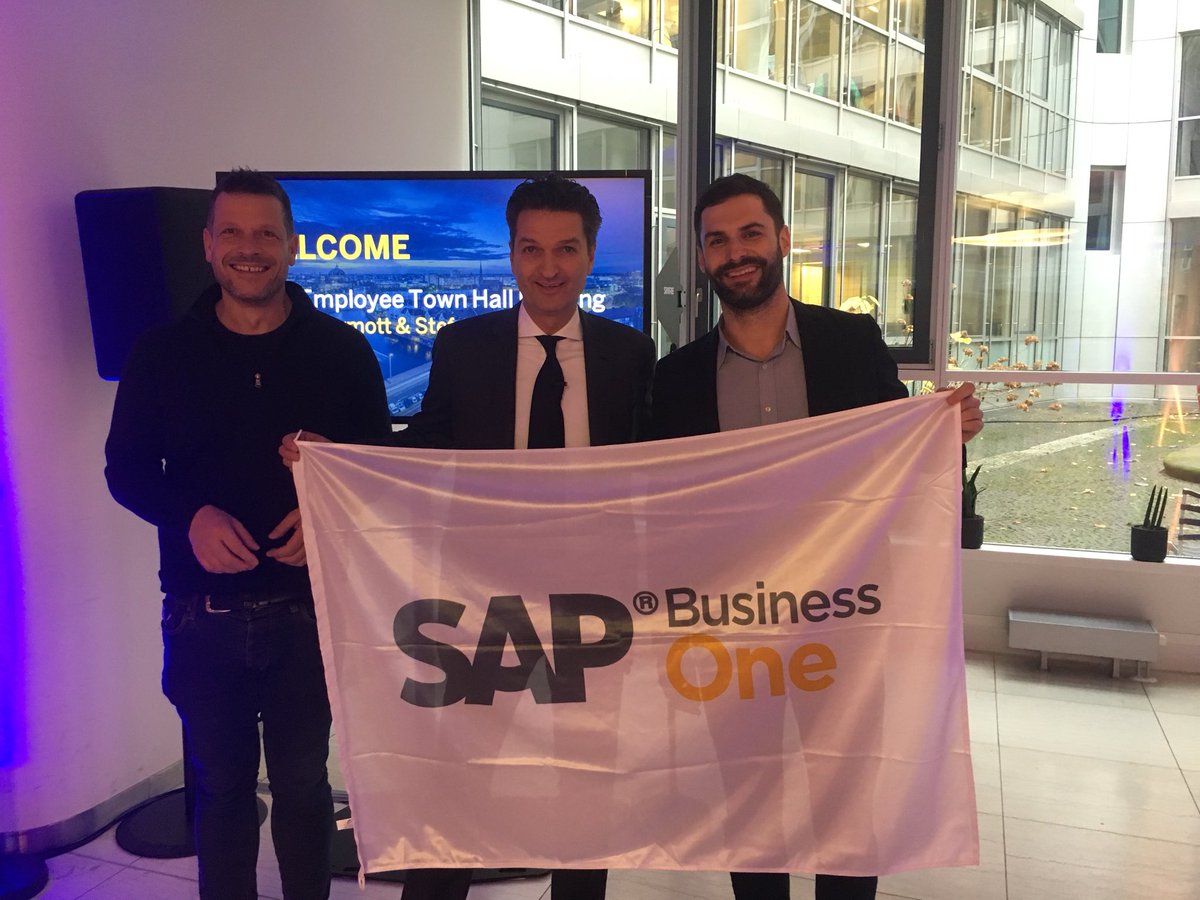 onissler's tweet photo. Thanks to @BillRMcDermott @mikayamamoto11 and Stefan Höchbauer for demonstrating passion for #SAPBusinessOne https://t.co/U336MilWee