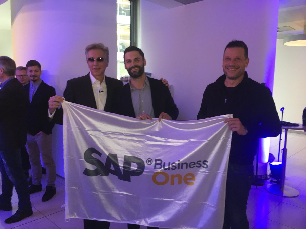 onissler's tweet photo. Thanks to @BillRMcDermott @mikayamamoto11 and Stefan Höchbauer for demonstrating passion for #SAPBusinessOne https://t.co/U336MilWee