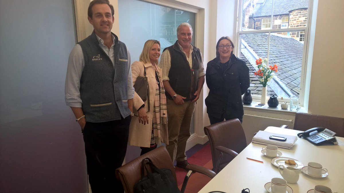 <a href="/Pikzdavies/">Kathryn Davies</a> of #Buell with Ted Innes Ker #OssianAdventures and Tim Kirkwood &amp; Lavinia Turner of #Wildland - a business collaboration in the Scottish Highlands