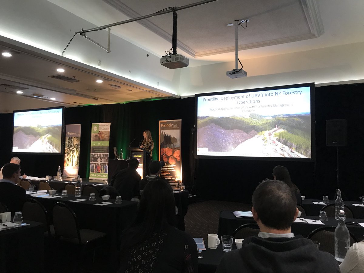 interpine_nz's tweet photo. Great to see safety is a big focus for #uav #drone use in the #forestry sector. #timberlands talking about practical benefits of drones for forest engineering #Forestech @nzCAAnews @AirwaysNZ @InfoUavnz https://t.co/k9jtMBKY43