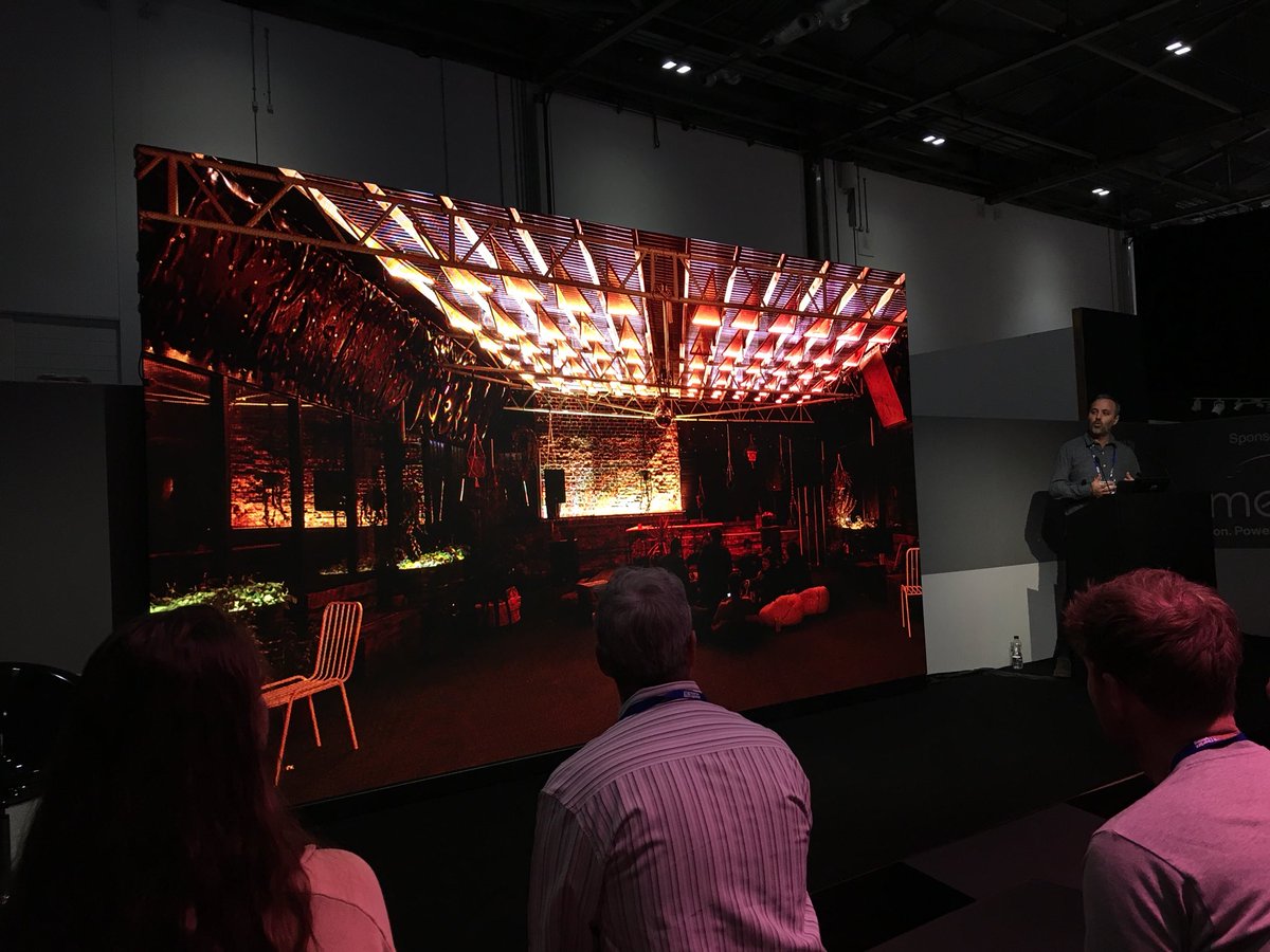 LightUpMyLife90's tweet photo. Inspiring talk from Michael Grubb about low budget, high impact lighting. Even @Rosco_Labs filter made an appearance! #inspired #lightingdesign #lightingforeveryone #ThinkOutsideTheBox #creativity  @lux_live @lightspaceshow @mgrubbstudio https://t.co/ewS9DHWGtH