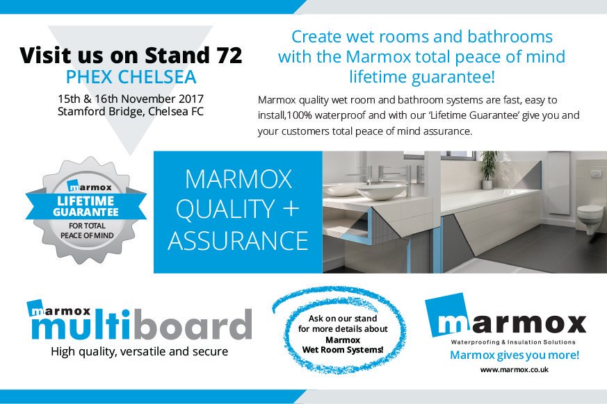 MarmoxUK's tweet photo. Ask about our Lifetime guarantee with @MarmoxUK for bathrooms and wet rooms @PhexShow Chelsea . #BlueTagWinterPromo @HVPmag 
 https://t.co/SazkalQqOk https://t.co/VFLtZ1opoS