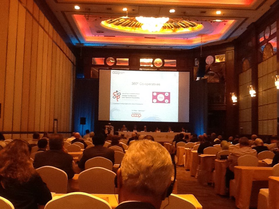 At #CoopConference17 <a href="/edmayo1/">Ed Mayo</a> speaks on UK experience of multistakeholder #coops, which he prefers to call 360 degree co-ops. He also observes that different stakeholders often have more in common than divides them, despite fears to the contrary