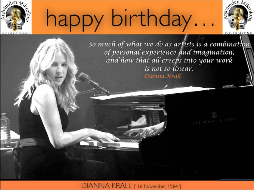 Happy birthday Diana Krall Born on this day in 1964.  