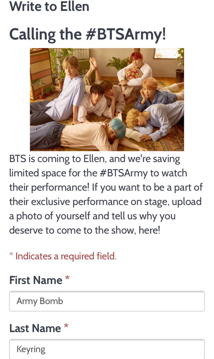ArmyBombKeyring's tweet photo. @TheEllenShow @BTS_twt Hi Ellen, can you save a tiny space for me? I believe can squish in.

Sincerely,
ABK https://t.co/AKczi01Ksa