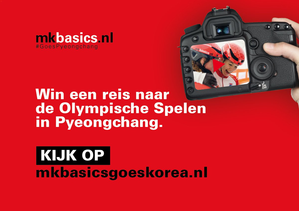 Begin volgend jaar zijn de Olympische Spelen in Korea. Wil jij daar naartoe?

<a href="/MKBasicsnl/">mkbasics.nl</a> heeft een leuke actie opgezet om 2 tickets te winnen naar Korea. Als je kans wilt maken doe dan mee op mkbasicsgoeskorea.nl. Laat deze kans niet lopen en #win deze tickets