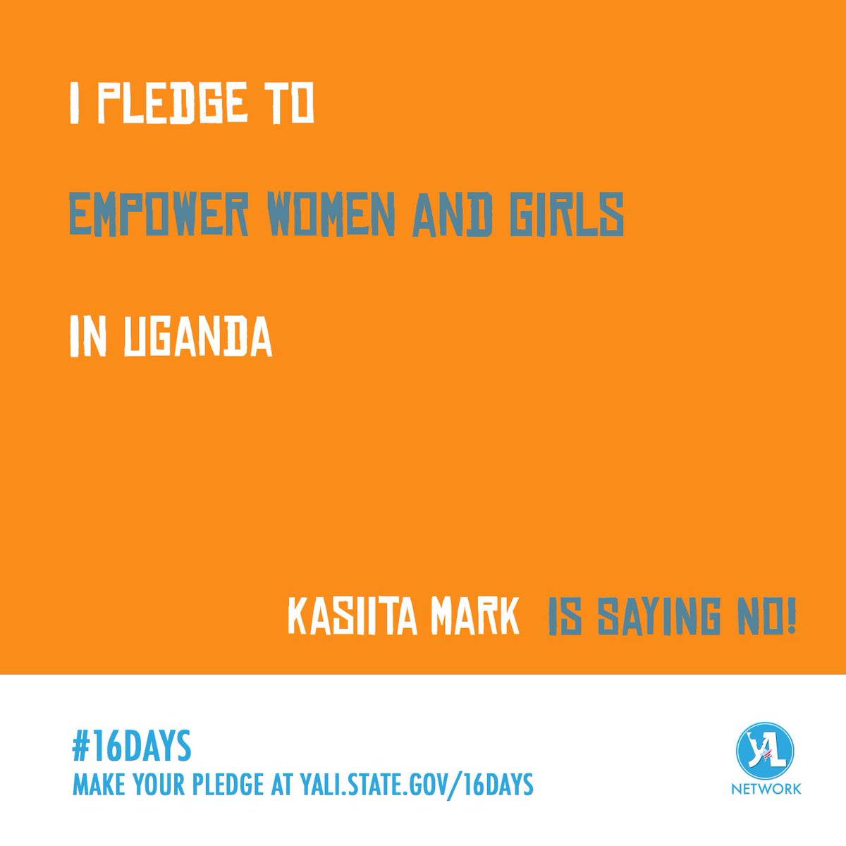 KasiitaMark's tweet photo. I pledge to empower women and girls in #Uganda, Say 'NO' to violence against women. 

#16Days #SDG5 #EndGBV.

@MabelNabz @ElliotOrizaarwa @fathouraya @fluyiga @Natabaalo @SarahBireete https://t.co/HMy4YVDTJd