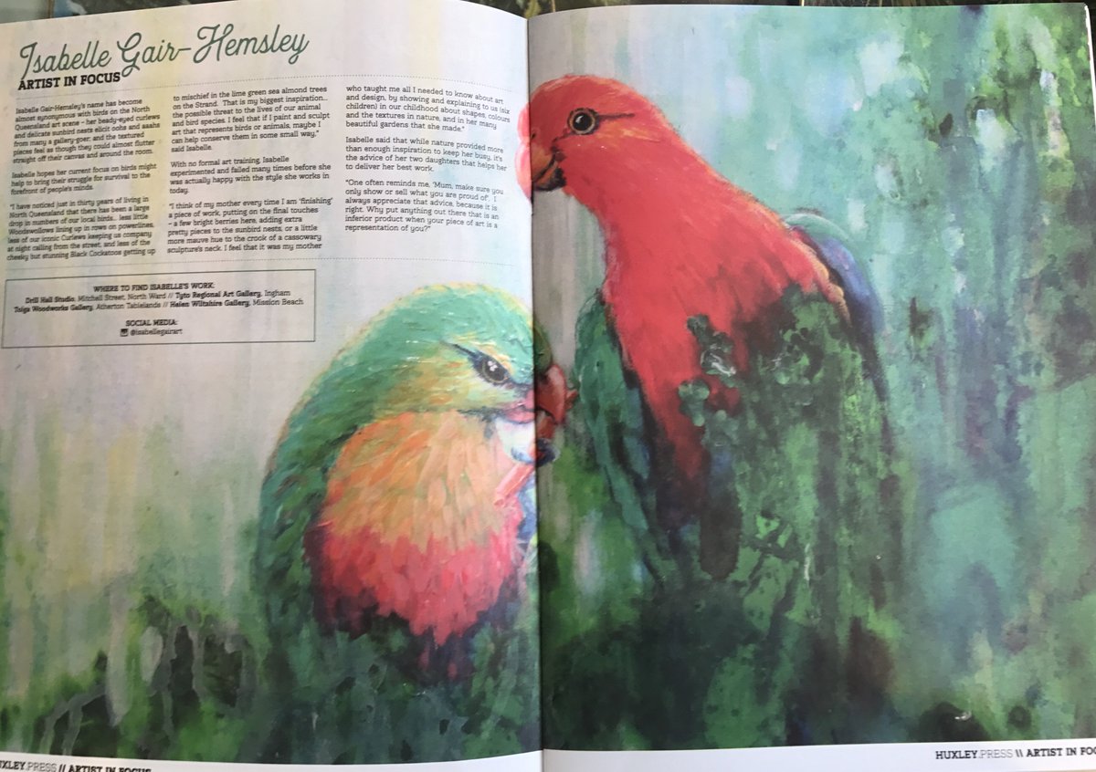 DrillhallStudio's tweet photo. @huxley featured one of our fave artists Isabelle Gair-Hensley. Her bird paintings and sculptures are just delightful ❤❤ https://t.co/ttsK3qaPMP