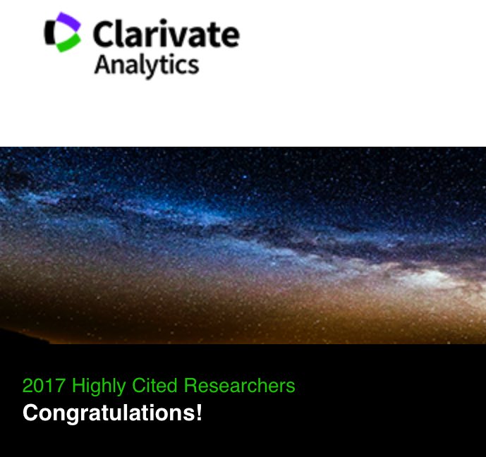 Proud to be named again, congratulations to other #HighlyCited2017 researchers @amchelsinki <a href="/helsinkiuni/">University of Helsinki</a>! <a href="/JKaprio/">John Kaprio</a> <a href="/samrip/">Samuli Ripatti</a>