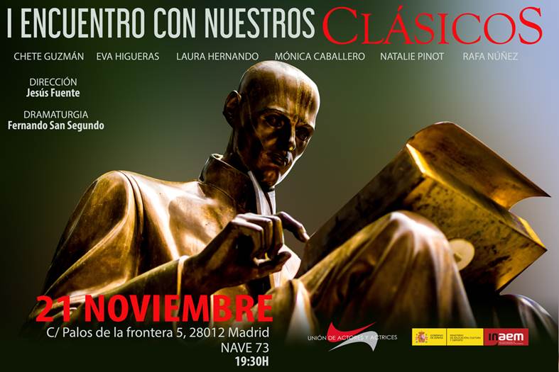Martes 21 de Noviembre a las 19h30 #EncuentroconNuestrosClásicos, un precioso montaje para regalar los oídos dirigido por #JesúsFuente con dramaturgia de #FernandoSanSegundo,organizado por la <a href="/uniondeactores/">Unión de Actores y Actrices</a> en <a href="/nave_73/">Nave73</a>!