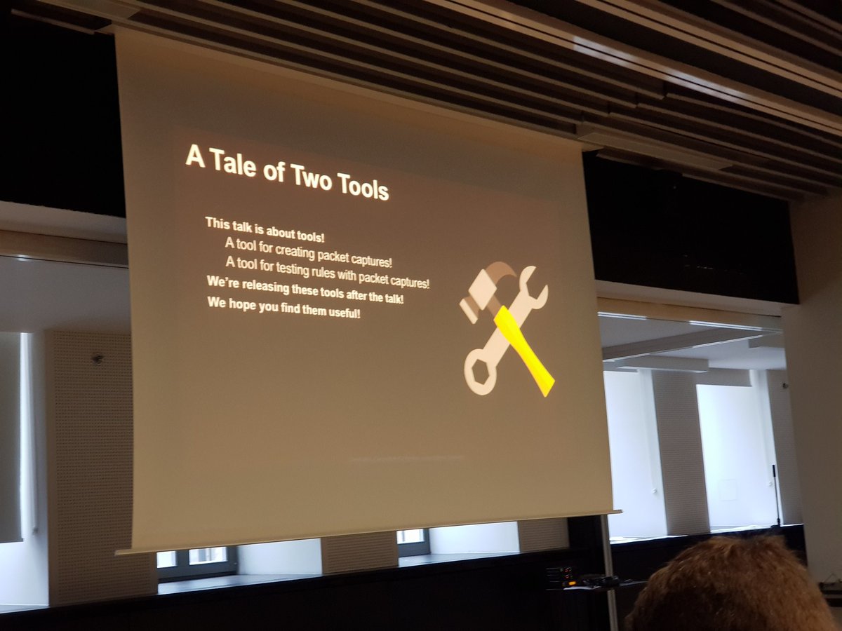 jschellevis's tweet photo. Another promising day at #suricon now listening to David from Secureworks #packetcapture #idsrules https://t.co/kVcIsKQ92h