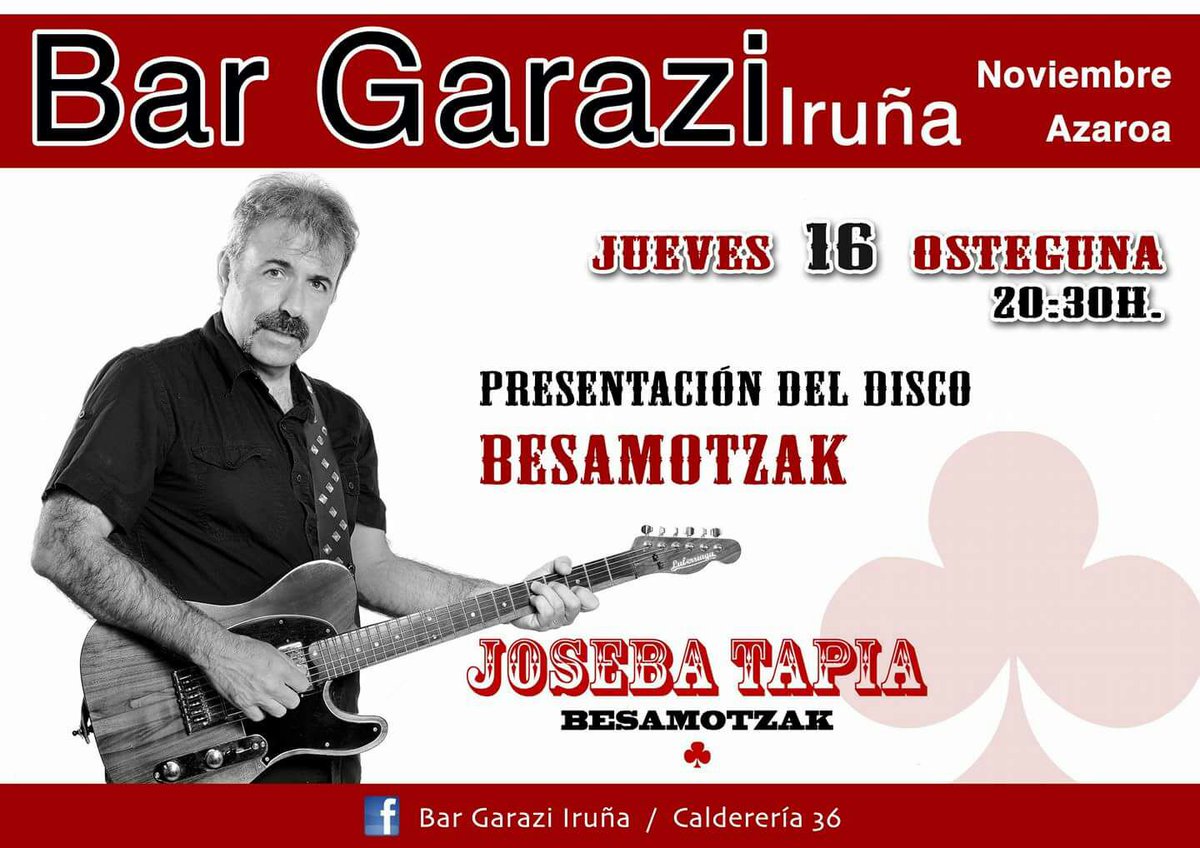 Gaur Garazi tabernan @tapiajoseba #besamotzak 20:30etan