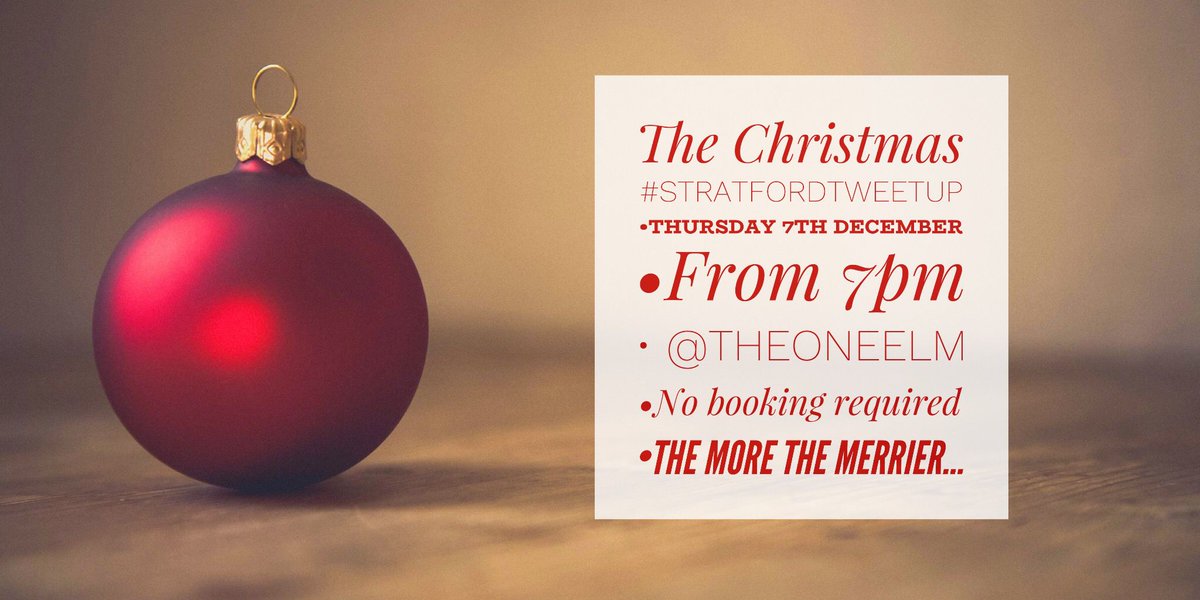 SUAHour's tweet photo. Have you got the Christmas #StratfordTweetUp @TheOneElm in your diary?
✨🎄✨🎄✨🎄✨🎄✨🎄✨🎄
#SUAHour https://t.co/cH5c8erO7H