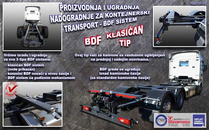 UniplastSerbia's tweet photo. Imate kamion sa vazdušnim ogibljenjem a nemate BDF ključeve da sa njim prevozite kontejnere, imamo rešenje za Vas! 😁
⏩ Proizvodimo sve vrste BDF sistema!🔝🔝🔝
#BDFsystem #container #Containerization #transport #swapsystem #swapbody #ContainerShipping #BDFcontainertransport https://t.co/ub5sZBW7x5