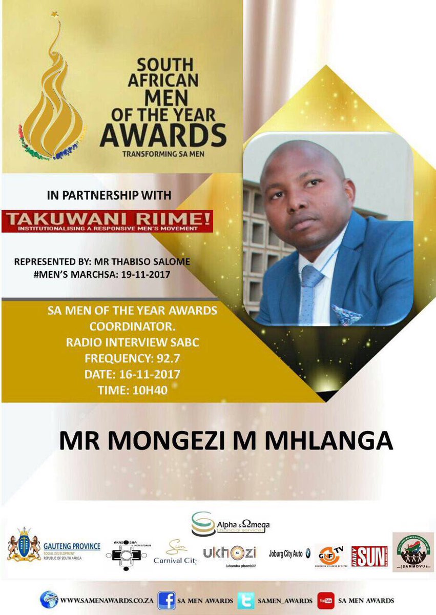samenawards's tweet photo. Tune in to 92.7 now! #TransformingSAMen #CelebratingSAMen https://t.co/gm6HHQkpT2