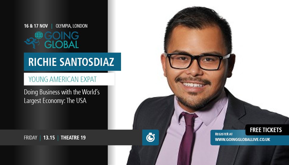 santosdiazr2's tweet photo. Today & tomorrow in #London Olympia is @TheBusinessShow & alongside it @GoingGlobalLive & #FDIShow ....I'll be there tomorrow as a speaker doing a talk on "Doing Business In The USA" - check it out! https://t.co/i5lqdkYsZ5 #tradeshow #TBSUK #BSUUK #export https://t.co/V2NW9oos47