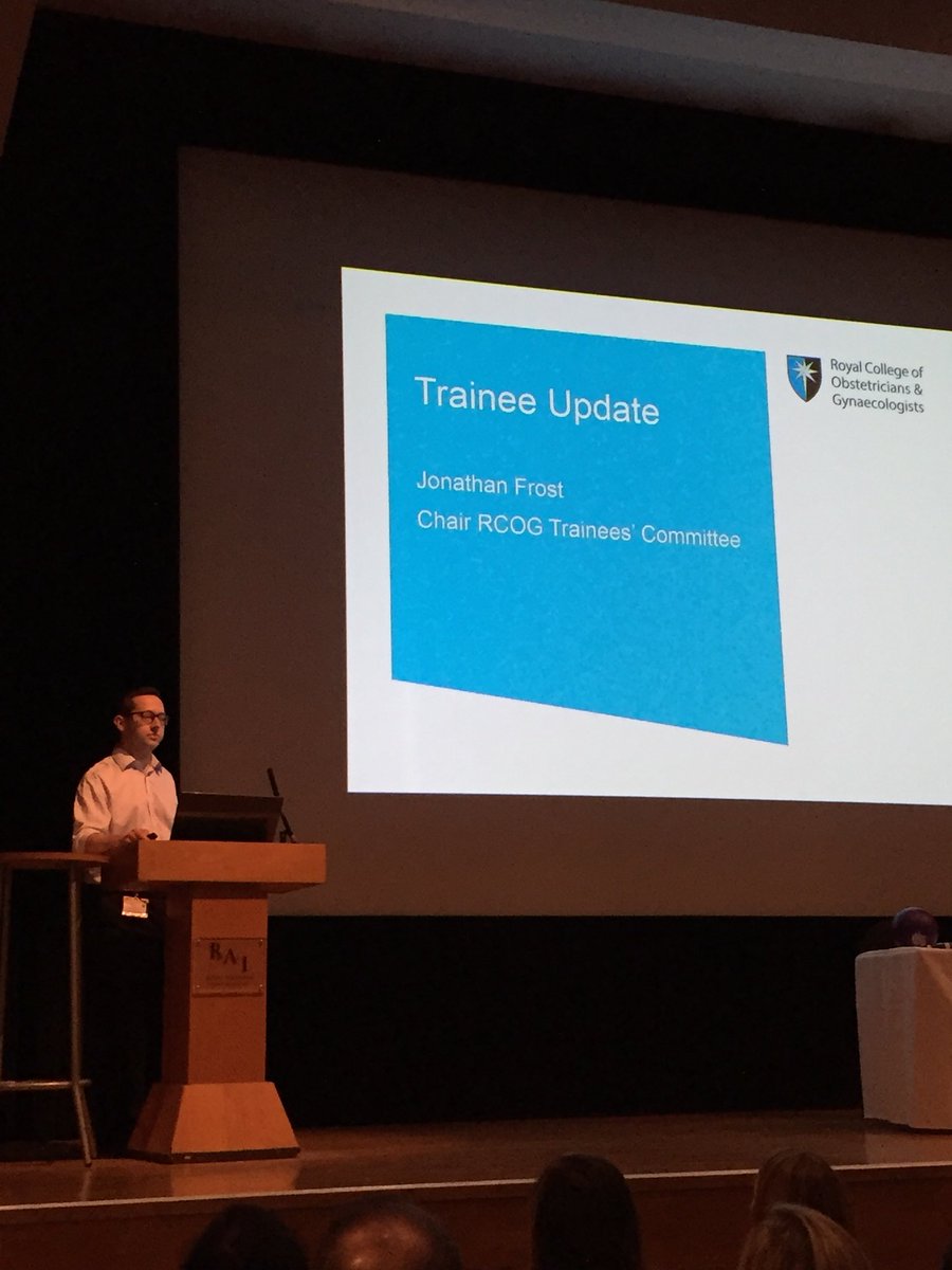 RCObsGyn's tweet photo. Dr Johnathan Frost, Chair of the RCOG Trainee Committee, opens the 2017 National Trainees Conference #RCOG2017 https://t.co/gFQOYhnk5W