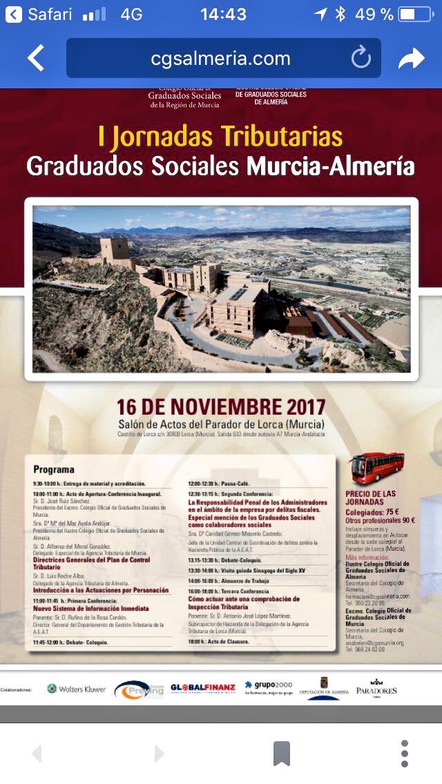 inforsysdp's tweet image. Hoy estamos en Lorca en las I Jornadas Tributarias de Graduados Sociales de Murcia y Almería  #wk #graduadosocial #a3software