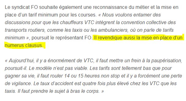 SamBouchal's tweet photo. Amusent de noter que les #VTC qui ont de fait détruit le numerus clausus #taxi découvrent soudainement sa nécessité ! https://t.co/GsEl3EKy1N