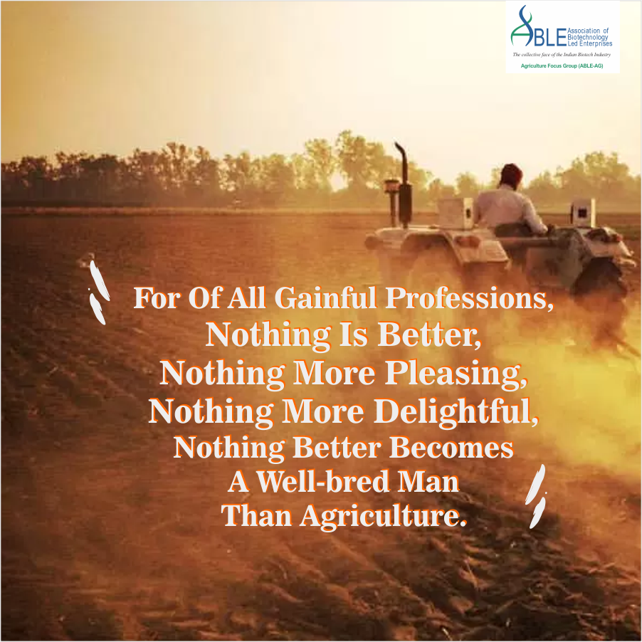ABLE_AG's tweet photo. If we estimate dignity by immediate usefulness, agriculture is undoubtedly the first and noblest science. #FarmingQuotes #AbleAg https://t.co/OwDnCGzGVl