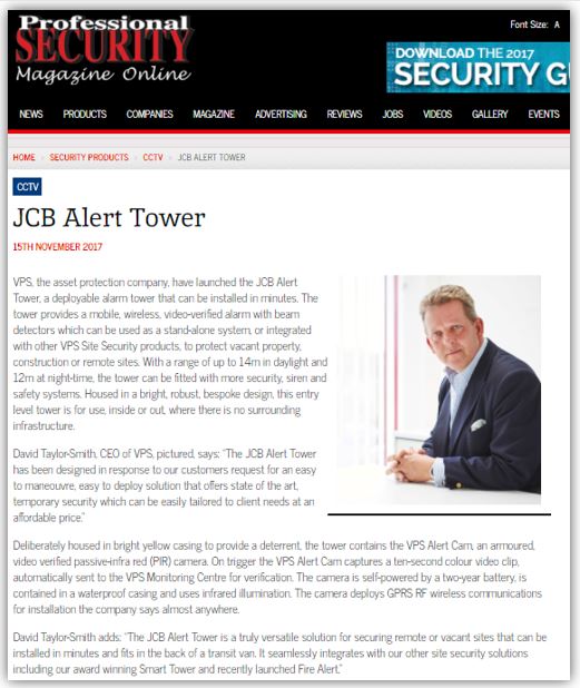 vacantproperty1's tweet photo. Thanks to @Profsecman for featuring the launch of the #JCBAlertTower in their latest online edition https://t.co/2jOAycyzyH https://t.co/sshVJDOwu9