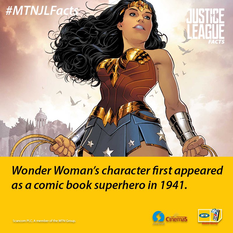 MTNGhana's tweet photo. We can't wait to see her in action again on the big screen this Friday at @SilverbirdGhana . #JusticeLeague premieres this Friday and we are predicting epic-ness. #WonderWoman #MTNJLTrivia https://t.co/UURcmdPRTd