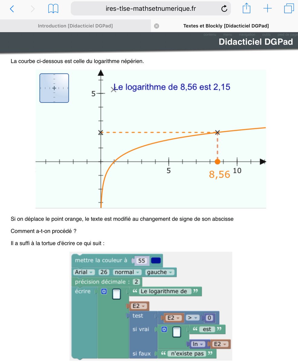 mathazay's tweet photo. #algorithme #logarithme
Pour aider à bien retenir un résultat de terminale (le diable se cache dans les 🐺 garithmes) avec #DGPad et les blocs.
https://t.co/vigvfM8gNG https://t.co/dH5LprTgpw