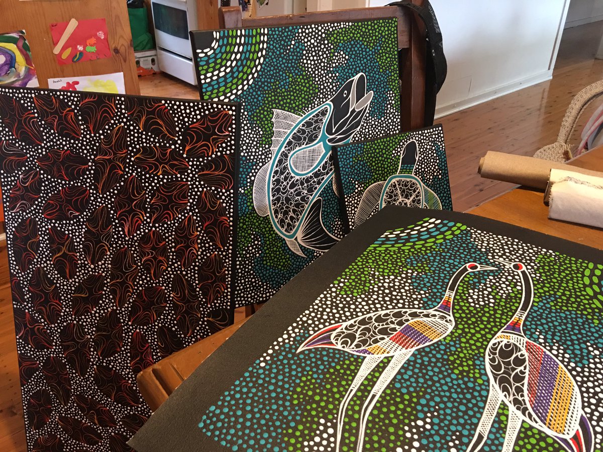 Croftys_Art13's tweet photo. Paintings I had for sale at the #olivetreemarkets #barngarla #southaustralia #AboriginalArt https://t.co/GtikuGGdRC