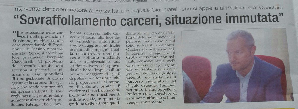 PasqualeCiaccia's tweet photo. #RassegnaStampa #agricoltura #compartoagricolo #PeperoneDop #RegioneLazio #sicurezza #carceri #Frosinone #Cassino #Corriamoversoilcambiamento https://t.co/B6p8wN5UVL