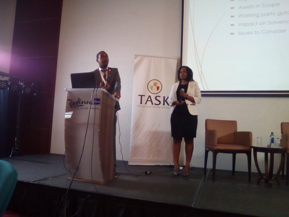actuarieskenya's tweet photo. ONGOING: "IFRS 9 – Guidance for Insurance Companies on How to Approach the New Impairment Requirements" by Jay Kosgei, Actuarial Manager, Britam Insurance and Florence Ayall, Manager, Actuarial Services at PwC
#TASKconvention2017 
@njiru_john https://t.co/GfWWI0tZhe