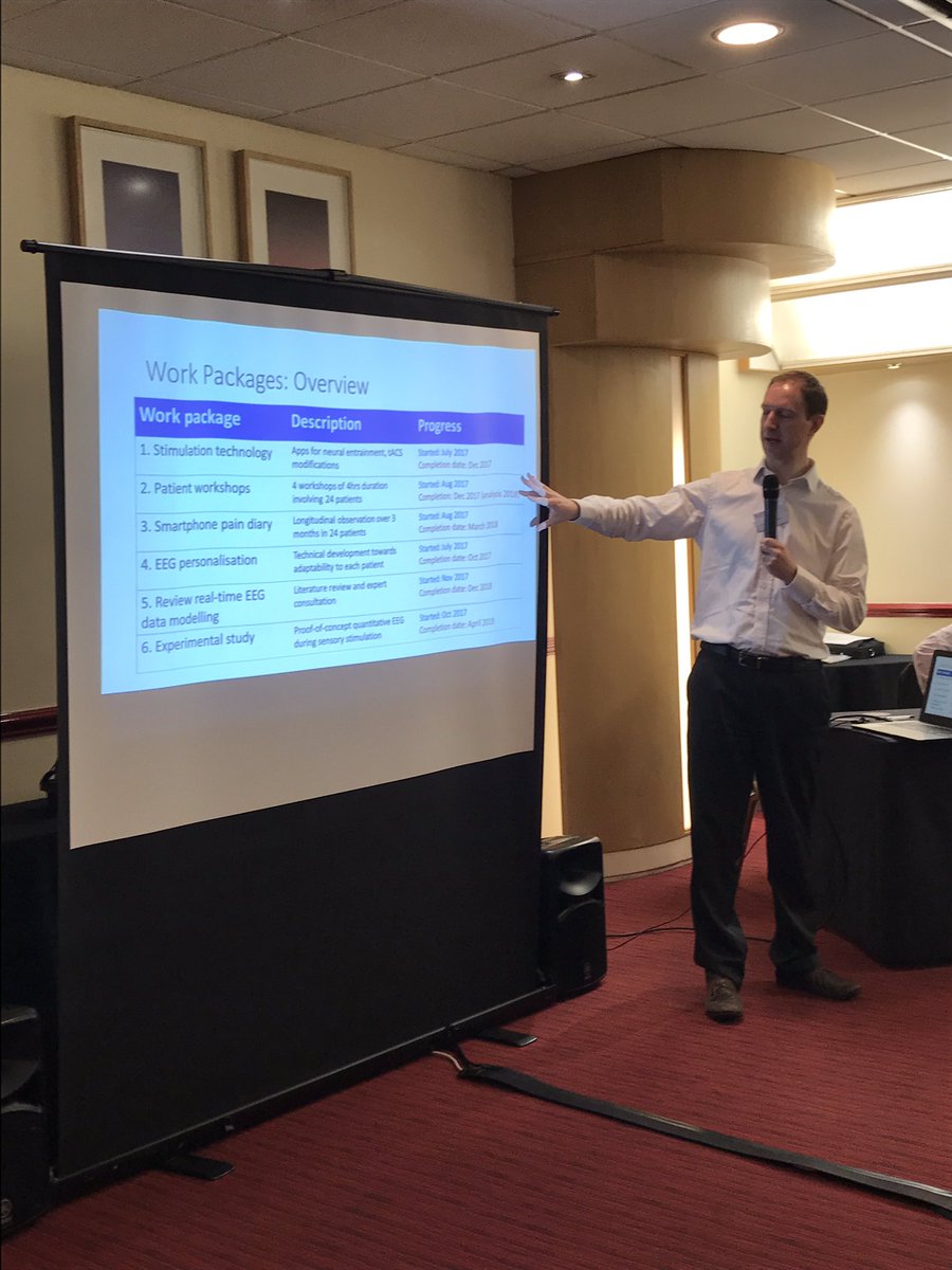 NewMindNetwork's tweet photo. Dr Chris Brown presenting a platform for personalised neuro-therapeutic interventions in chronic pain #NewMindMH https://t.co/woRH1PYESB