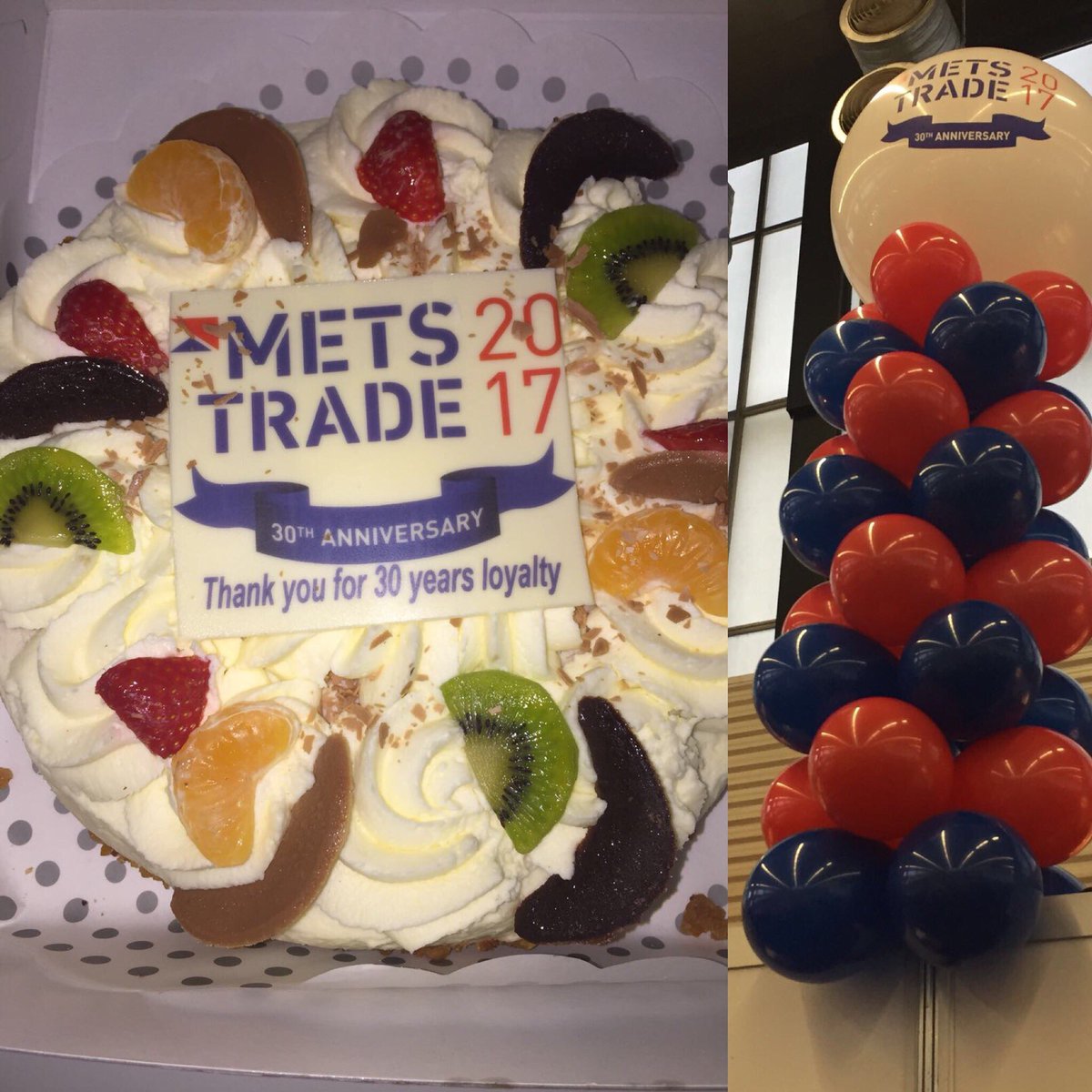 Crewsaver's tweet photo. Celebrating 30 years attending @metstrade - thank you for our yummy cake!👍🏻😁🎉#metstrade2017 https://t.co/HF42ciVFjj