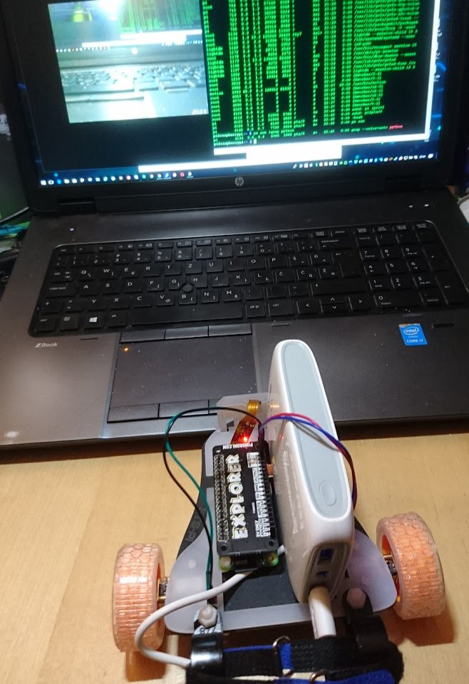bungee75's tweet photo. My new toy and most important tool to teach kid programming. @pimoroni delivered great value Pi stuff and STS robot platform - it's always nice to do business with them #great_service. I would only wish for longer PiZero Cam flex cable (1-2cm).  / Left - #PiCam video feed https://t.co/zx0AzexkNM