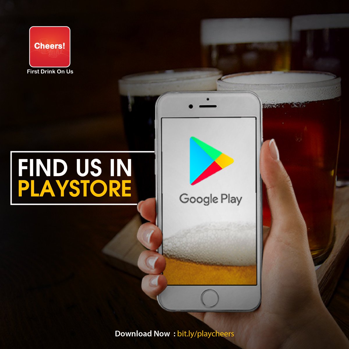 Cheers_Original's tweet photo. You're just three steps away from getting a free drink, everyday.
Download now : https://t.co/btbPIJEVtM  #HAPPYHOURS  #ThursdayMotivation https://t.co/AJtbrsDd1R