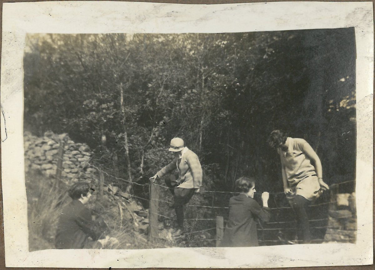 LancasterGirls's tweet photo. A trip to Roeburndale, 1928. "Coming over barbed wire". Not sure we encourage this on Geography field trips anymore. #ThrowbackThursday #lggsarchives #lostthemap https://t.co/5Hmjun40bW