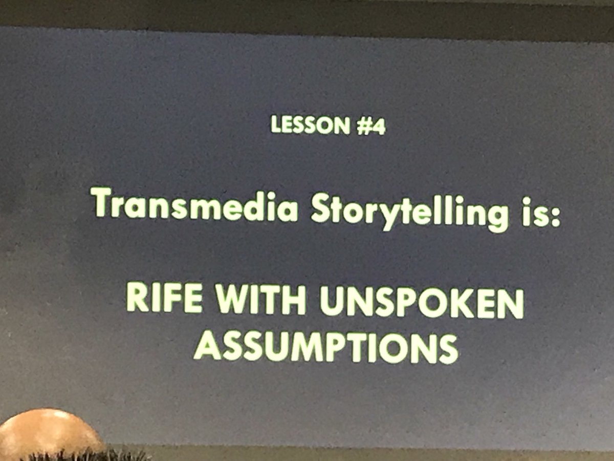 hkoenitz's tweet photo. #icids2017 day 3 keynote Jay Bushman “Transmedia Storytelling: No, Really, What Is It?” Introduces his understanding of Mosaic Transmedia https://t.co/njhN2dXc1K