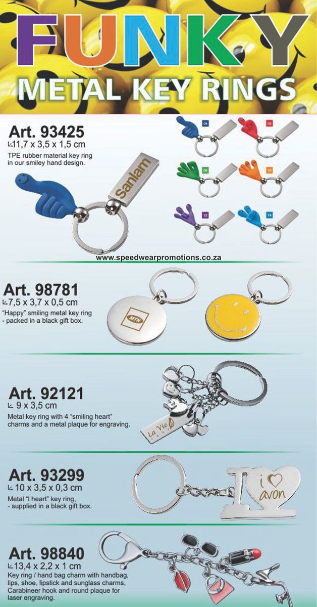 Contact Speedwear Promotions for all your promotional & branding needs Tel: (021) 945-3126 #promotionalproducts #branding #funky #keyrings #domestickers #SpeedwearPromotions