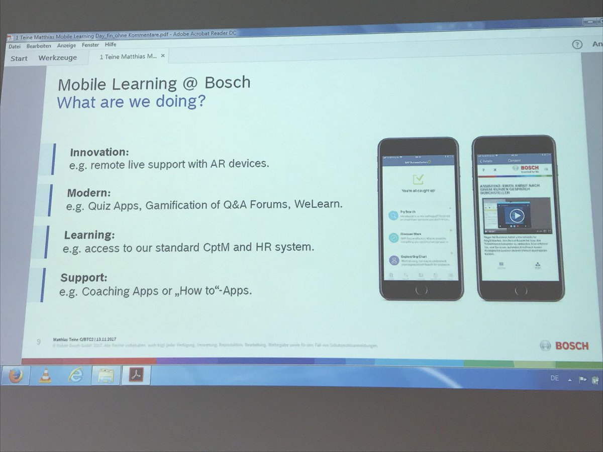 ThomasJenewein's tweet photo. Mobile learning @BoschGlobal #mld2017 https://t.co/gWPNuekF2L