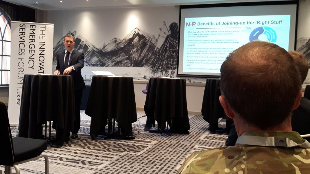 51 bde resilience and engagement teams listen to Michael Matheson Cab Sec @scotgovjustice at #ukief working together to protect homeland #connectedscotland
