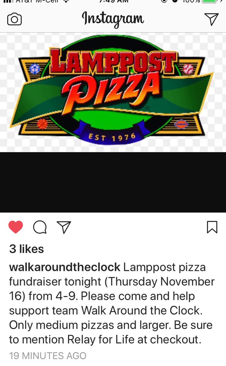 WalkClock's tweet image. Swing by our #FUNDRAISER tonight at #LampostPizza from 4-9 pm @RelayForLife