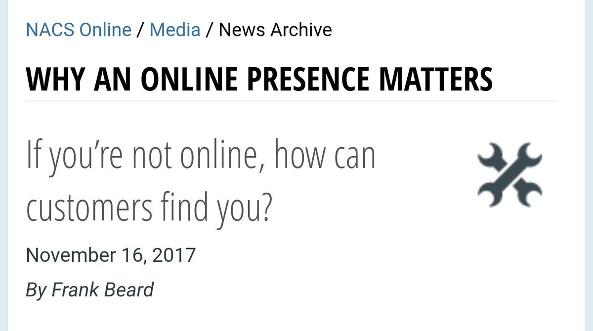 If you're not online, are you even in business? 🤔 Read my new article in NACS Daily. 
nacsonline.com/Media/Daily/Pa…